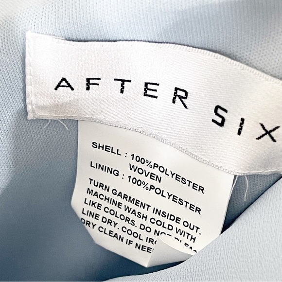 After Six One-Shoulder Draped Cowl-Neck Maxi Dress in Blue Mist Size 4 US NWT - Picture 4 of 8